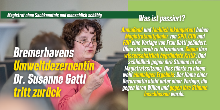 GRÜNE PP zum Rücktritt von Umweltdezernentin Dr. Susanne Gatti