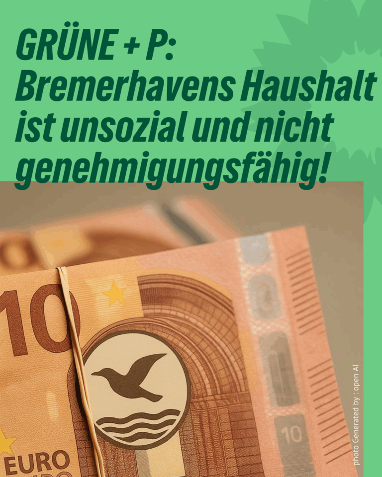 GRÜNE + P: Bremerhavens Haushalt ist unsozial und nicht genehmigungsfähig!