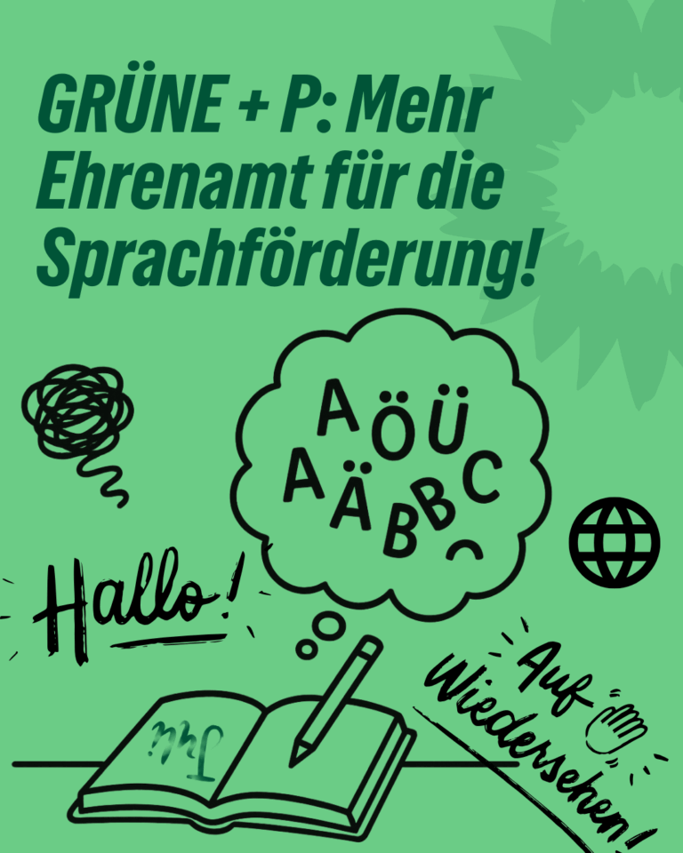 GRÜNE + P: Mehr Ehrenamt für die Sprachförderung!