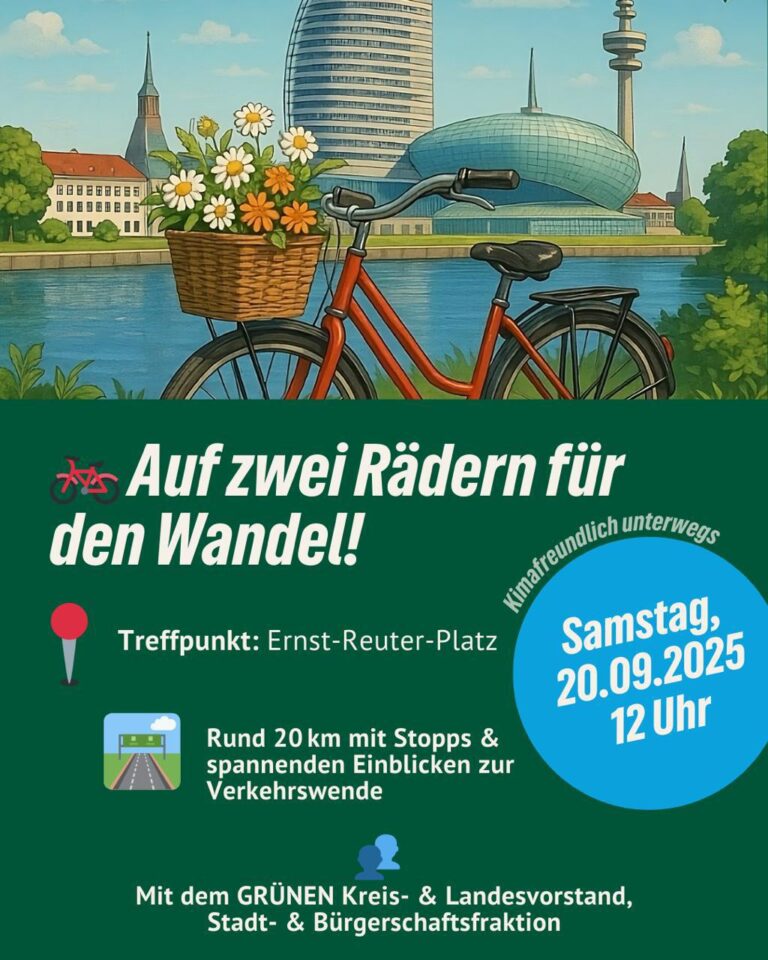 Klimafreundlich unterwegs –GRÜNE Radtour, Bike-Drive-In und ein Vernetzungstreffen