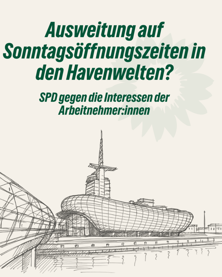 Ausweitung auf Sonntagsöffnungszeiten in den Havenwelten?