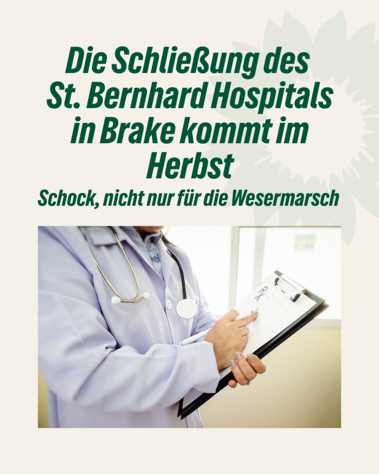 Die Schließung des St. Bernhard Hospitals in Brake kommt im Herbst – Schock, nicht nur für die Wesermarsch